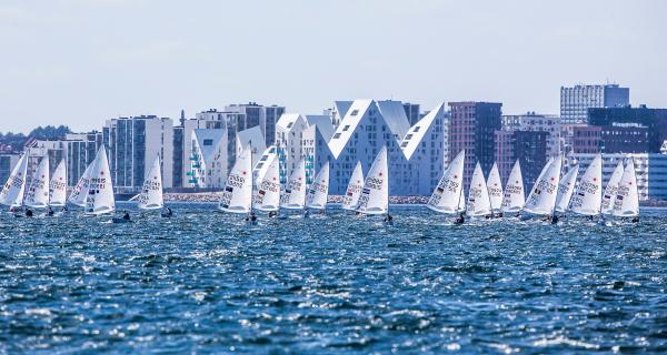 Huge fleets in Laser and Radial in Aarhus