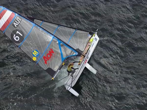 Tanja Frank and Lorena Abicht (AUT) capsize